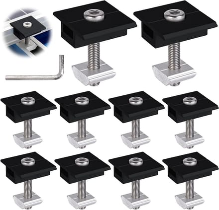 Zonnepaneel Houder - Middenklemmen Set - PV Montage - Aluminium Constructie - 30 mm - Zwart