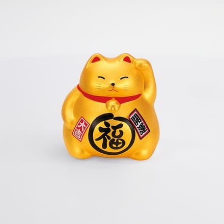 Tokyo Design Studio - Lucky Cat - Goud - Maneki Neko - 9cm