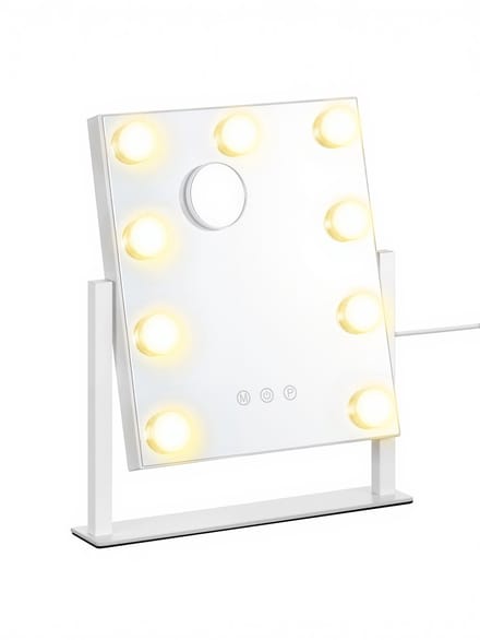 SONGMICS - Spiegel - Handspiegel - Touchbediening - Smartphonehouder - 3 Lichtkleuren