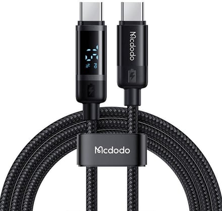 USB-C - USB-C Data- en Oplaadkabel McDodo CA-5780 Bat Display, 60W, 1.2m, Zwart