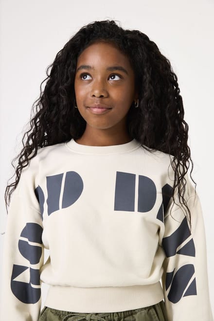 GARCIA Meisjes Effen Sweater Wit Lange mouw