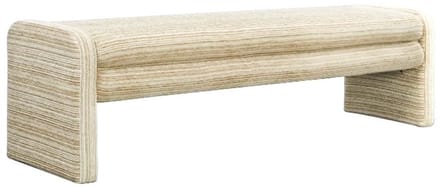 Bronx71® Eetkamerbank Ravi chenille beige/taupe 160 cm - eettafelbank - eetbank