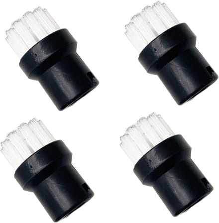 Stoomreiniger Borstels - Nozzle Vervanging - Diepe Reiniging - Hittebestendig Materiaal - 4 Stuks - Wit