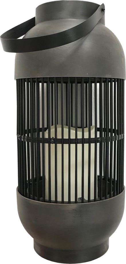 ProGarden Lantaarn - met kaars - solar LED - rattan zwart