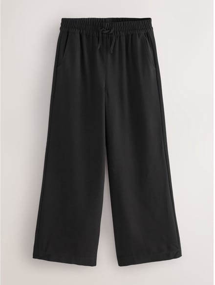 Next - Meisjes - Crêpe broek met elastische taille en wijde pijpen - Zwart