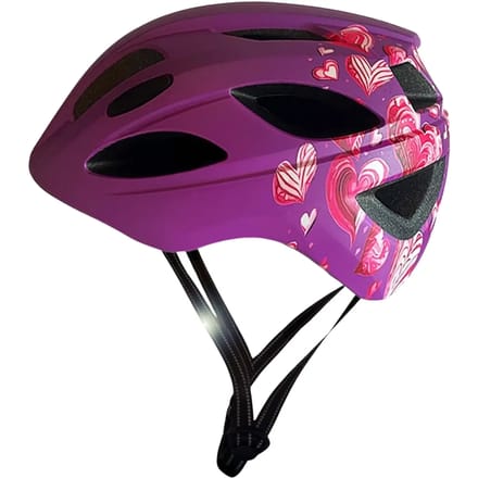 Fietshelm voor kinderen 6-12 jaar|Paars Hart|Crazy Safety|EN1078 Gecertificeerd