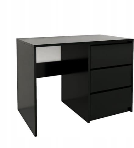 Fernika - Modern Bureau - 3 Lades - Zonder Handgrepen - 96.2x75x50 cm - Zwart
