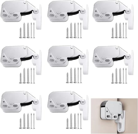 Mini Veervergrendeling voor Deuren en Ramen - 8 Stuks Automatische Klink Catch Latch