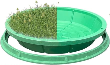 Putdeksel met frame - Afdekking gazon - Tuin verfraaien - Onzichtbaar ontwerp - 40 cm diameter - Groen