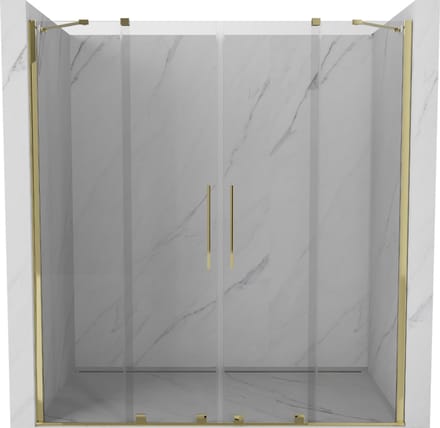 Mexen Velar Duo schuifbare douchedeur 200 , transparant, goud - 871-200-000-02-50