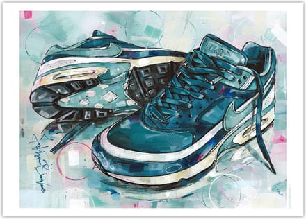 Sneaker poster classic BW marina grey jade 70x50 cm