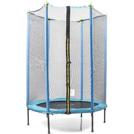 Trampoline - INNOVAGOODS - JEU A RESSORT - 140 cm - Filet de sécurité - 3-6 ans blauw
