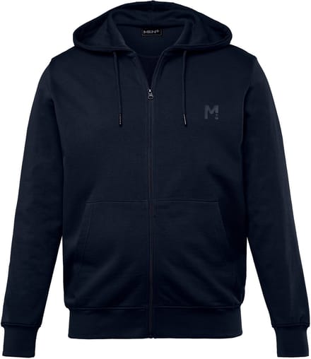 Men Plus - Heren - Trainingsjasje met capuchon basic - Navy blauw - Maat 4XL