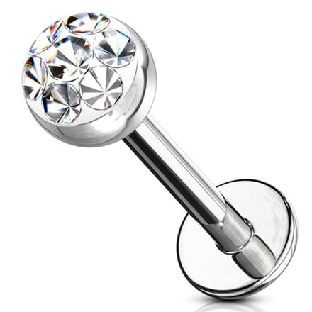 piercing austrian crystal 1.2x8 mm - wit - LMPiercings