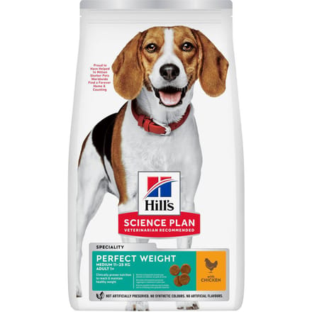 2kg Adult 1+ Perfect Weight Medium met Kip Hill's Science Plan Hondenvoer