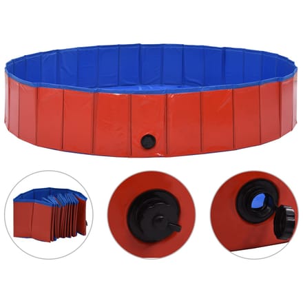 vidaXL - Hondenzwembad - inklapbaar - 160x30 - cm - PVC - rood