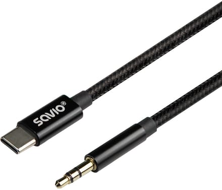 Savio Usb-C Naar Mini-Jack 3,5Mm Adapterkabel 1M Audio-Adapter 3,5Mm