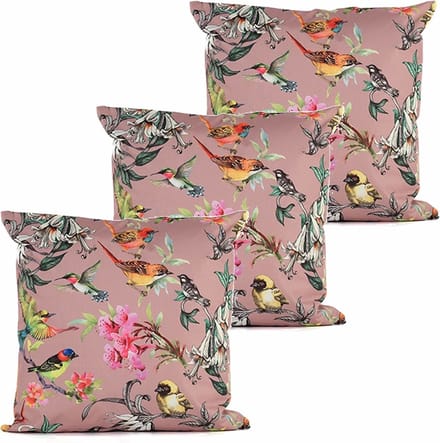 Anna's collection buitenkussen bloem - 3x - oud roze - 45 x 45 cm - Water en UV bestendig