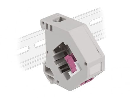 Delock DIN rail Adapter with Keystone LC Duplex female to LC Duplex female violet