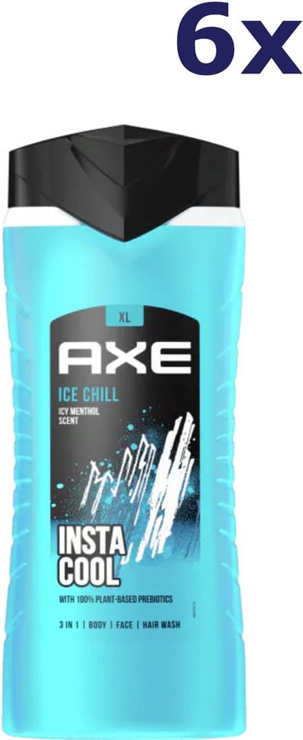Axe Ice Chill 3-in-1 Douchegel - 6 x 400 ml - Voordeelverpakking