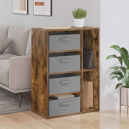 vidaXL - Dressoir - Gerookt - eiken - 60 - x - 33,5 - x - 84 - cm