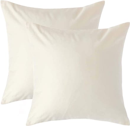 Homescapes Luxe Satijn Kussensloop 40x40 cm – Crème – Set van 2 – 100% Egyptisch Katoen Satijn – Draaddichtheid 1000