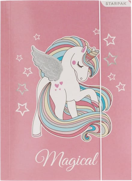 Starpak Serie - Opberger - A4 Formaat - Elastische Sluiting - Unicorn Ontwerp
