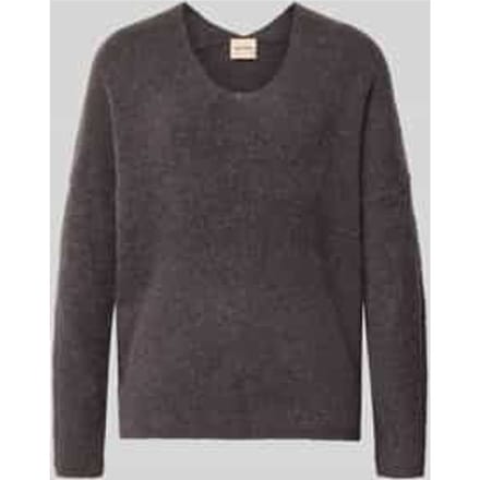 Gebreide pullover van wolmix met v-hals model 'THORA'