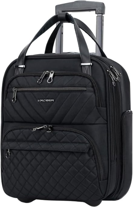 Compacte Hybride Handbagage Trolley - 15.6"- Reiskoffer - 40 x 30 x 18 cm - Zwart