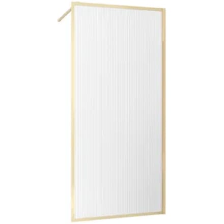 Inloopdouchewand Golden Edge 90 Geribbeld Glas
