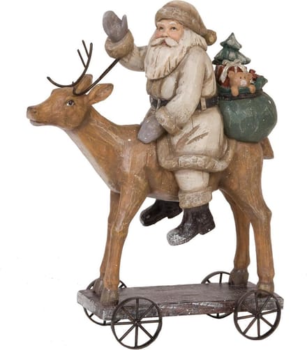 Clayre & Eef Kerstman op rendier 24x10x30 cm