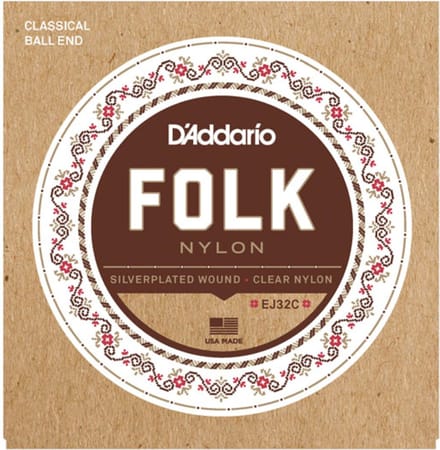 D'Addario EJ32C Folk Nylon Clear Nylon Gitaarsnaren