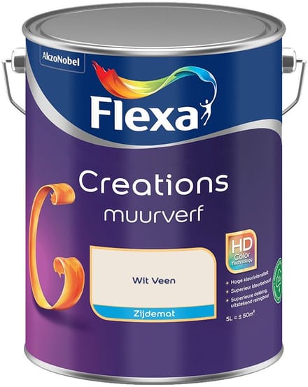 Flexa - Creations Muurverf Zijdemat - Wit Veen - Mengverf - 5 L