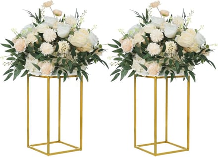 Gouden Bruiloft Bloem Stand - 2Pack Geometrische Vaas voor Party en Thuis Decoraties