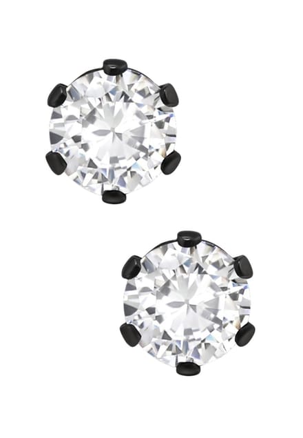 Runde 4 mm Oorbellen aus Edelstahl mit Zirkonia