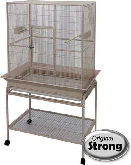Vogelkooi stand&seed - zilver