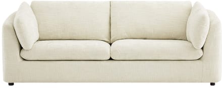 Vente-unique Driezitsbank in beige gestructureerde stof NURABI