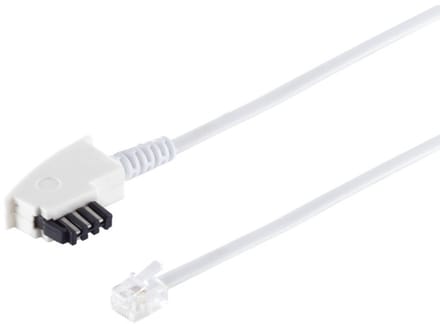 TAE-F - RJ11 telecom kabel | universeel (oud + nieuw) | wit | 3 meter