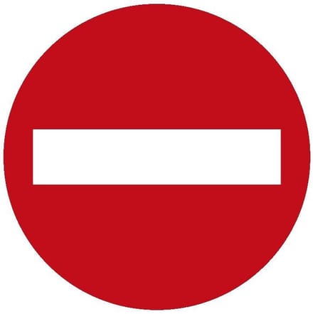 Verboden in te rijden sticker, C2 100 mm