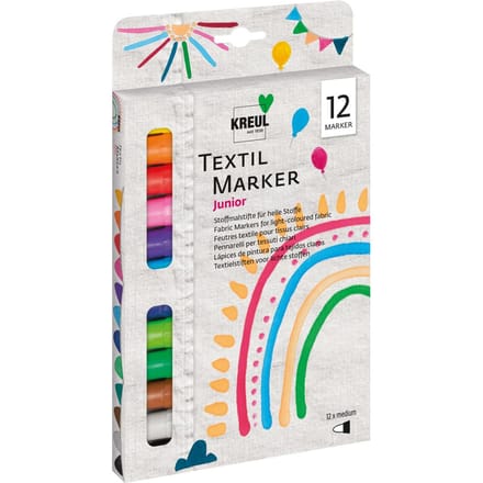 KREUL Textielmarker medium "Junior", set van 12