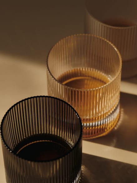 Ferm Living Ripple beker glazen (set van 2) - clear