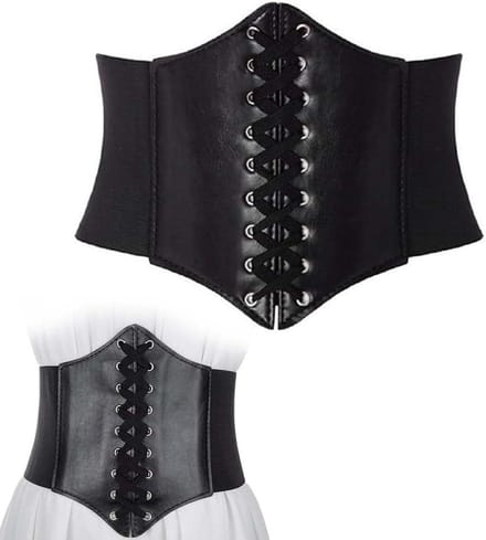 Brede elastische tailleband met veters, corset riem dames, tailleband paleo-stijl.