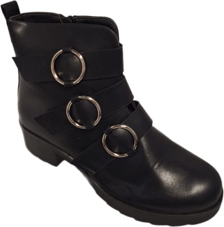 LUCKYSHOES-3 GESPEN BOOTS-LEDERLOOK-4CM HAK-ZIJRITS-40