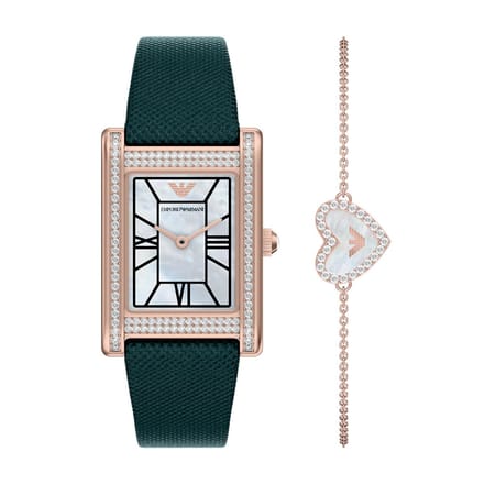 Emporio Armani Vrouwen Horloge geschenkset 32 mm Groen