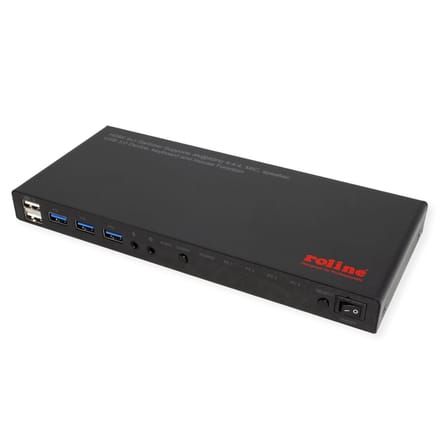 ROLINE KVM-switch, HDMI 4K, USB, 1 gebruiker - 4 pc's, met 3-poorts USB-hub
