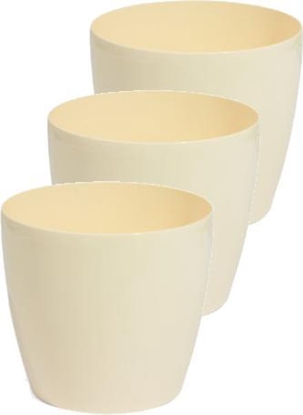 Bloempot Rond Duo 12cm CREME Prosperplast / 3 STUKS ! /