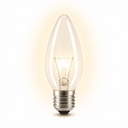 1x Kaarslamp Gloeilamp E27 - 25W - Warm Wit Licht (2700K) - 180 lm - 1 jaar - Dimbaar