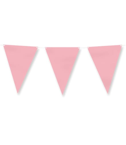 Vlaggenlijn - 6m - pastel roze - papier