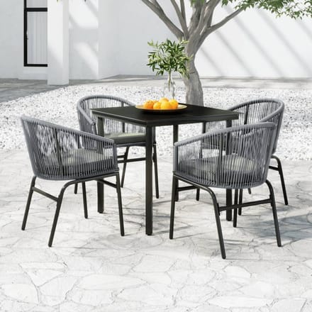 vidaXL - 5-delige - Tuinset - grijs