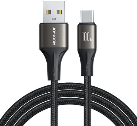 Data- en Oplaadkabel USB-A - USB-C Joyroom S-A25 Light-Speed, 100W, 1.2m, Zwart